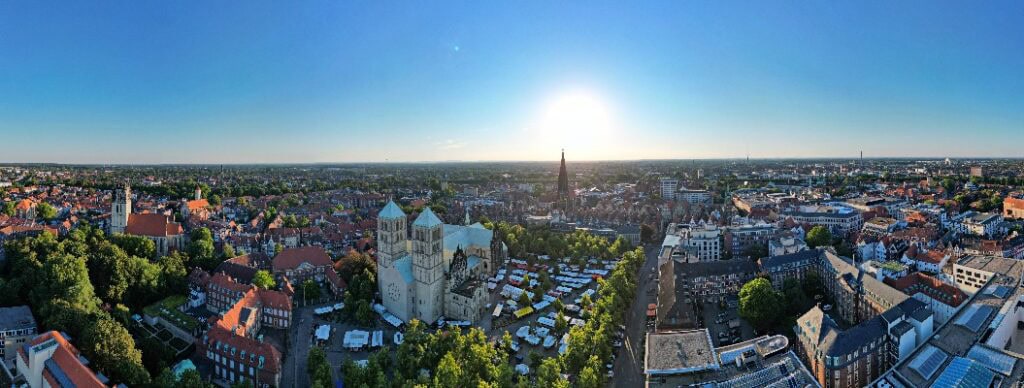 Münster, Deutschland: Panorama über die Stadt